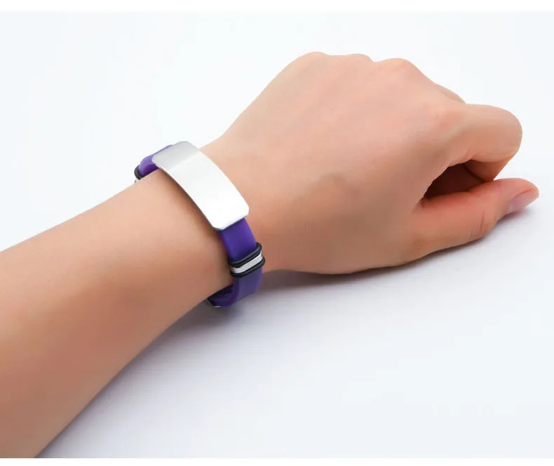Personalized Medical Alert ID Tag Bracelet Sport Adjustable Bracelets Allergy ICE SOS Wristband for Men Woman