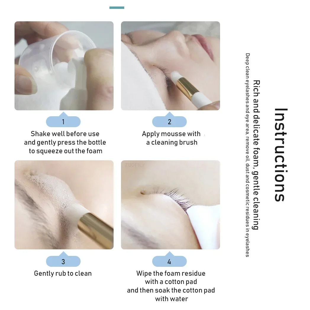 50/60/100/150ml Eyelash Shampoo Gentle Cleansing Eyelashes Grafting Extension Eyelashes Mousse Foam Eyelash Dedicated Cleaner 240624