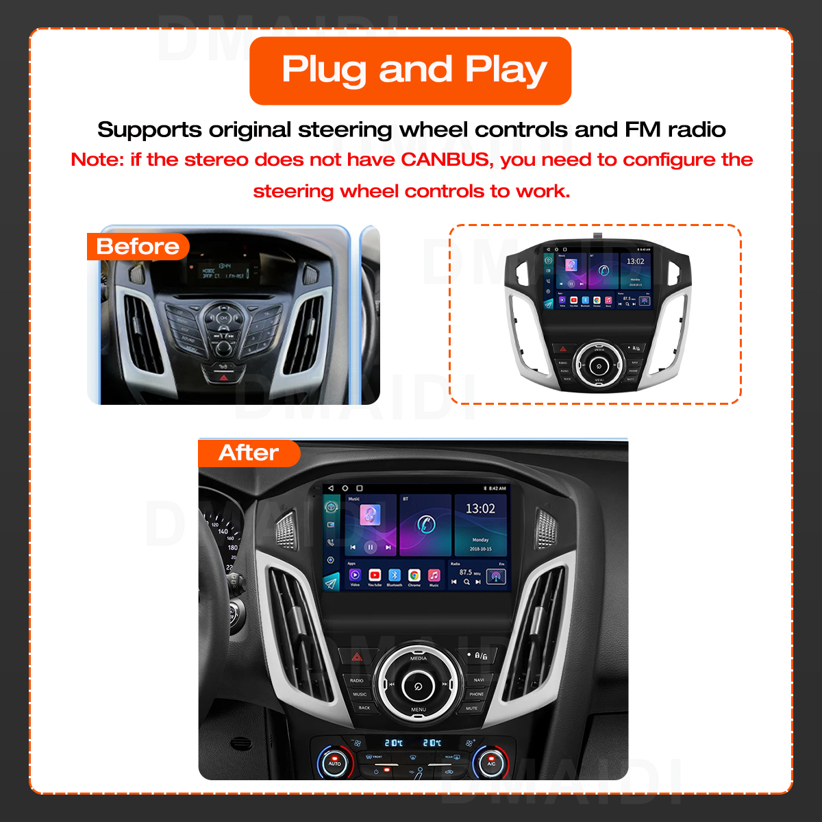 2024 Update 2 Din Android 10 Car Radio for Ford Focus 3 Mk3 2004 - 2011 Autoradio Multimedia Player Head Unit Carplay GPS Navi