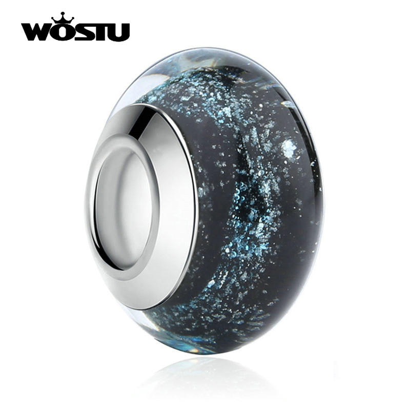 Hot Sale Black Luminous Murano Glass Beads Fit Original Colorful Charms Beaded Bracelet Pendant DIY Jewelry Accessories