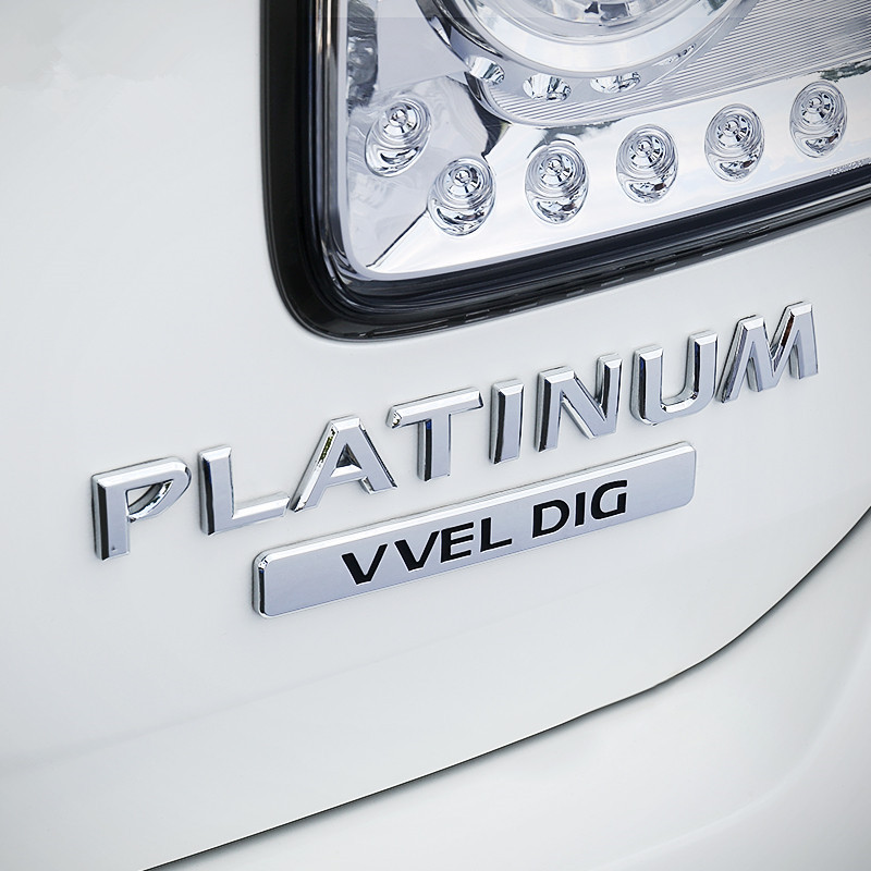1 Pcs Car Rear Trunk PLATINUM VVEL DIG Badge Emblem Sticker For Nissan Patrol Armada Letters Nameplate Auto Accessories