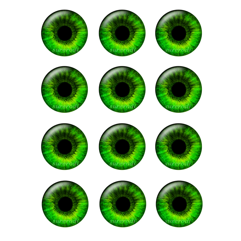24 Pieces/bag 14mm Super Thin Glass Cabochons Blythe Doll Eyes Chips BH173