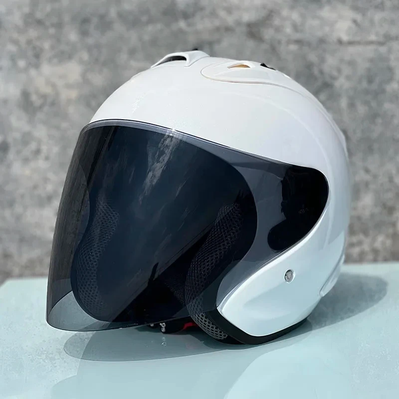 Ram4 Glossy White Half Men and Women Motorcycle Off-Road Summer Helmet Downhill Racing Mountain Cross Casco Capacete
