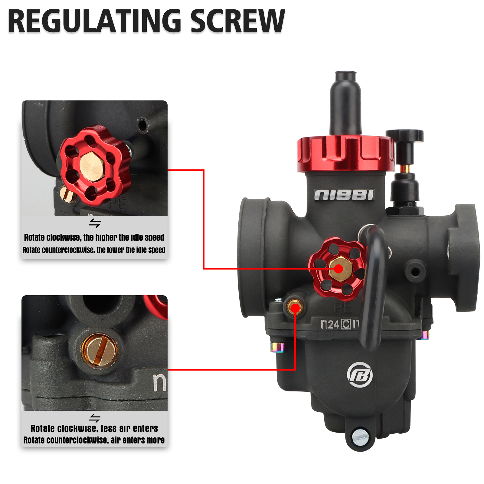 NIBBI 2T 4T Carburetor PE17 19 22 24 26 28mm Flange Motorcycle Engine with Carb Jets for YAMAHA KAWASAKI SUZUKI Dirt Bike