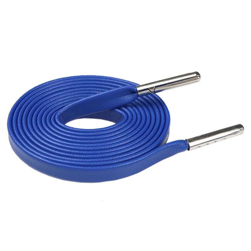 Coolstring Green/Blue/Purple Vigorous Youth Shoe Lace 7MM Student Leather Shoelace Premium Cord With Metal Alget For Adults&Kids