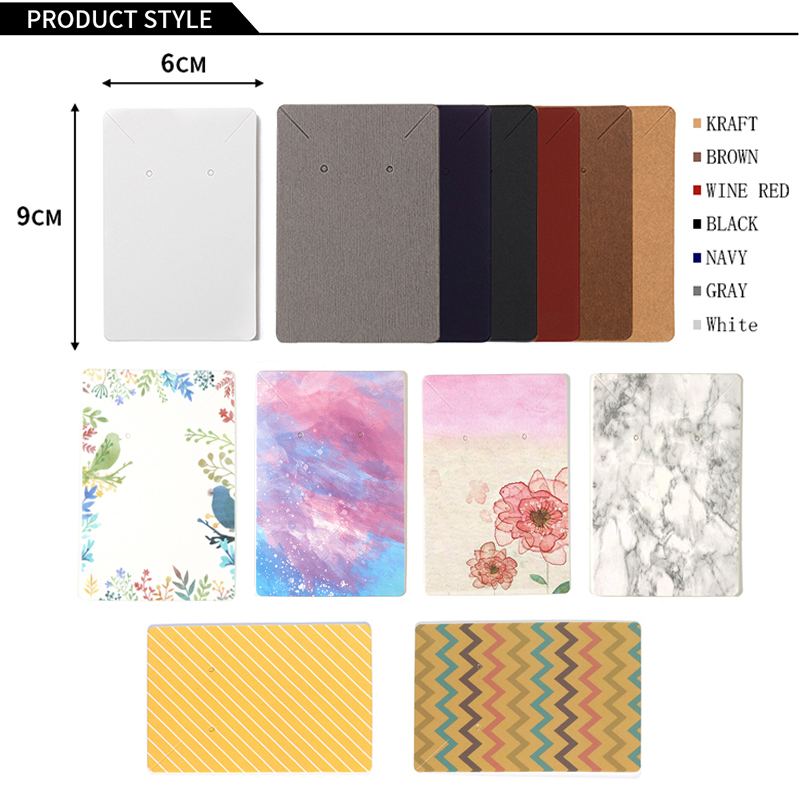 50pcs 6x9cm Jewelry Packaging Display Card for Earrings Necklaces Cards Cardboard Hang Tag Ear Studs Flower Paper Card DIY