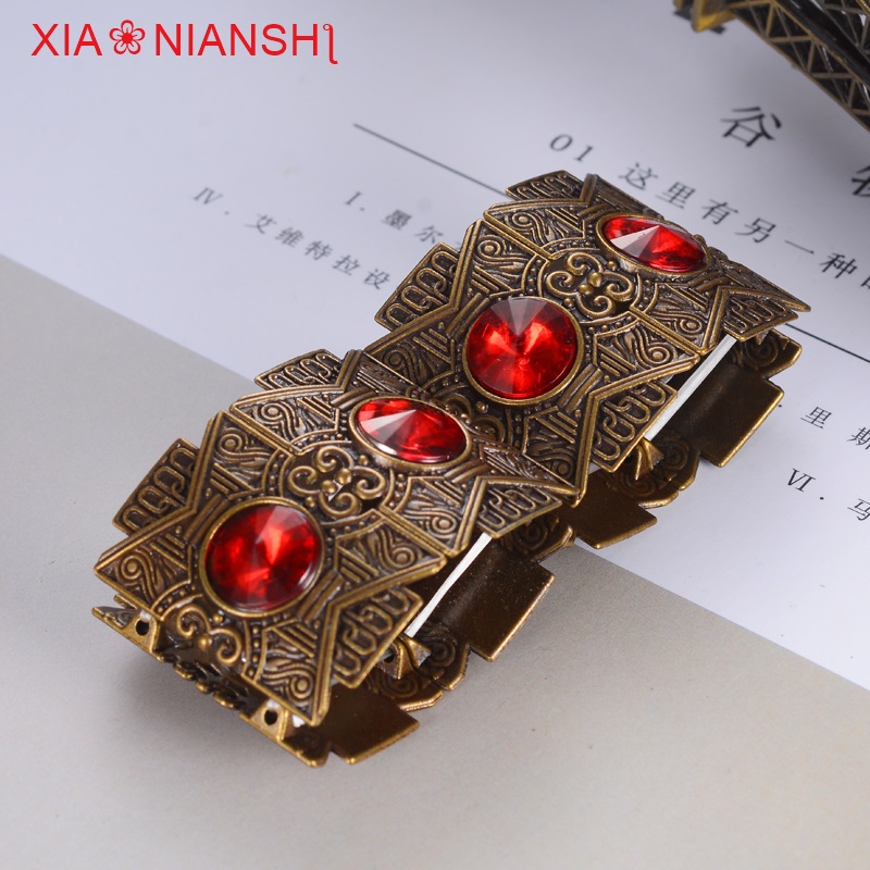 Brand Creative Bohemian Stretch Line Cuff Bracelet For Women Turkey Vintage Branch Flower Bangles Big Crystal Bronze Jewelry