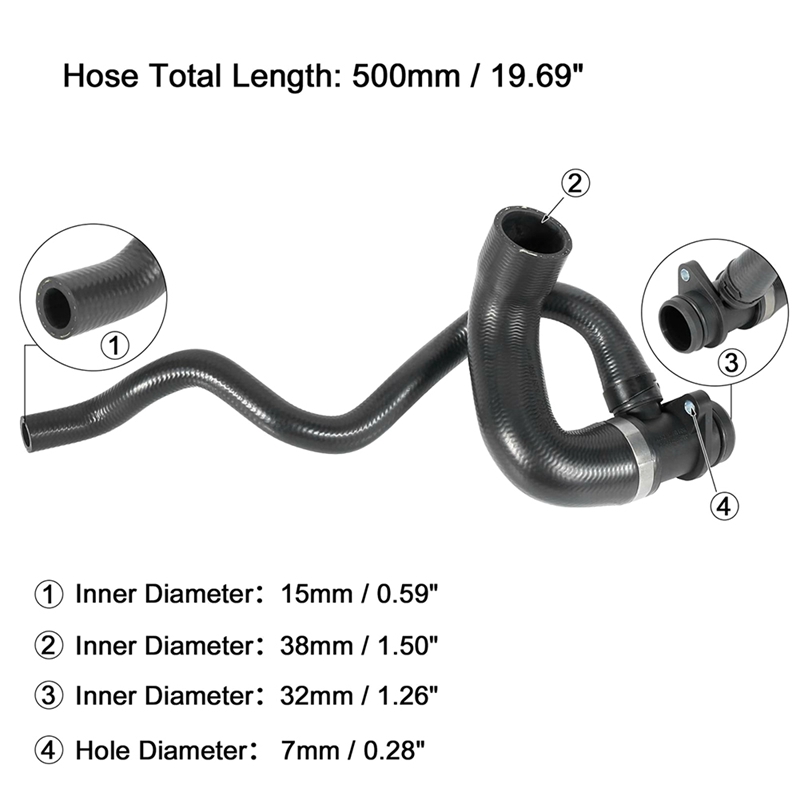 11537639998 11537603513 Radiator Coolant Water Hose For BMW 328I Xdrive 3.0L 2011 528I Xdrive 3.0L 2010 Spare Parts Accessories