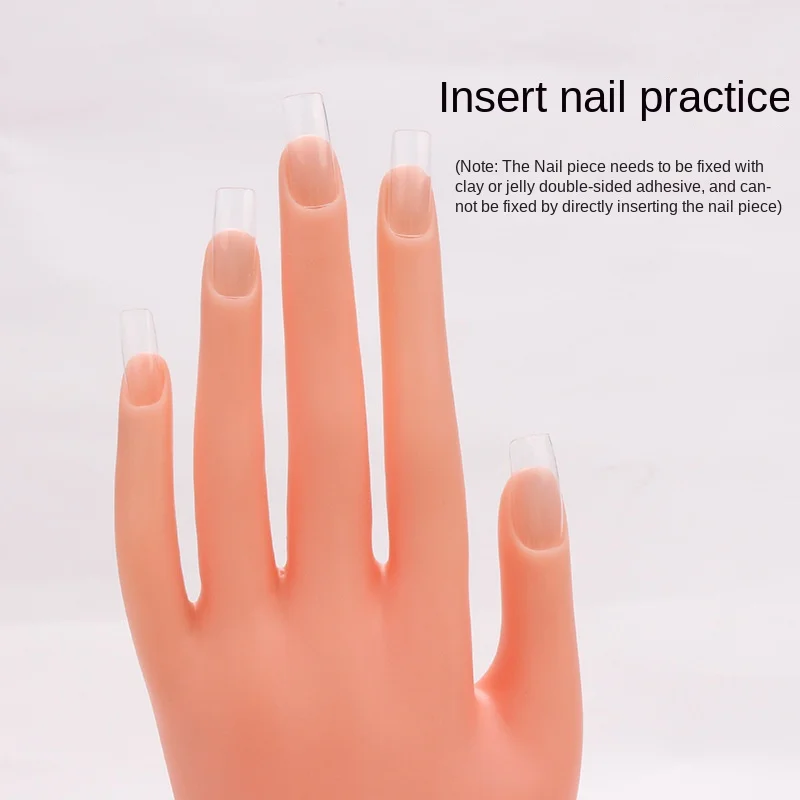 Flexible Positioning Silicone Left Hand Model Nail Enhancement Training Artificial Hand Nail Display Hand For Practicing Nails