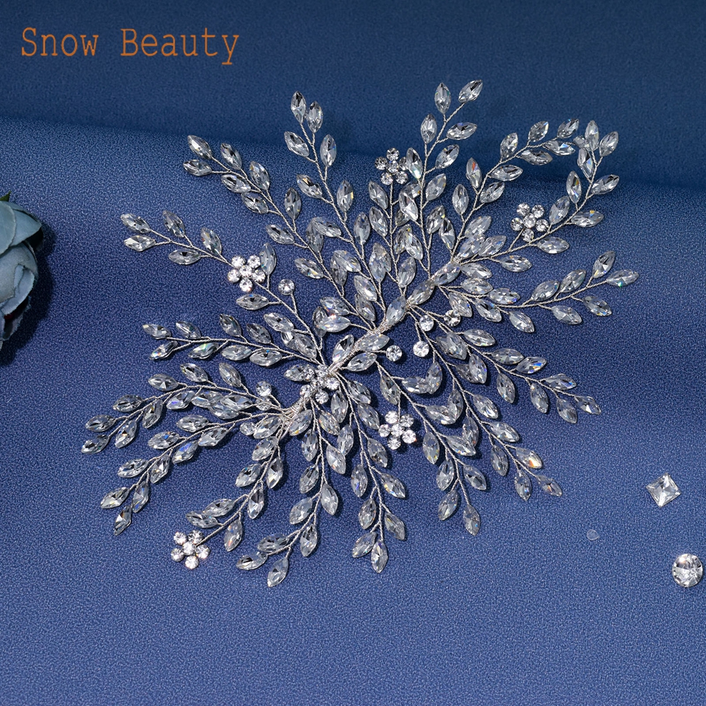 A422 Rhinestone Wedding Hair Band Hair Accesories Crystal Bridal Headwear Party Bridal Tiaras Headpiece for Bride Jewelry