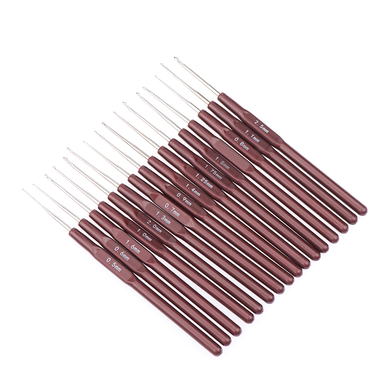 Superfine Crochet Hook 0.5-2.5MM Micro Hook Needles For Wig Making Crochet Locs Braids Weaving Needle Tools Knitting Needles Set