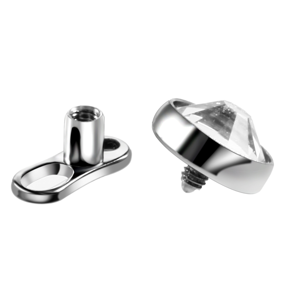 10pcs/lot Micro Dermal Piercings Set Titanium Dermal Anchor Base & Tops Skinner Diver Dermal Top Base Sexy Body Piercing Jewelry