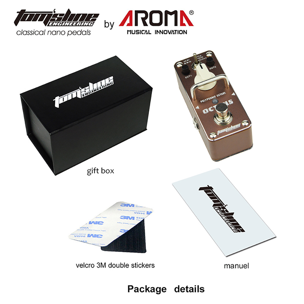 AROMA AOS-3 Octpus Electric Guitar Effects Pedal Polyphonic Octave Mini Single Guitarra Pedal True Bypass Guitar Accessories