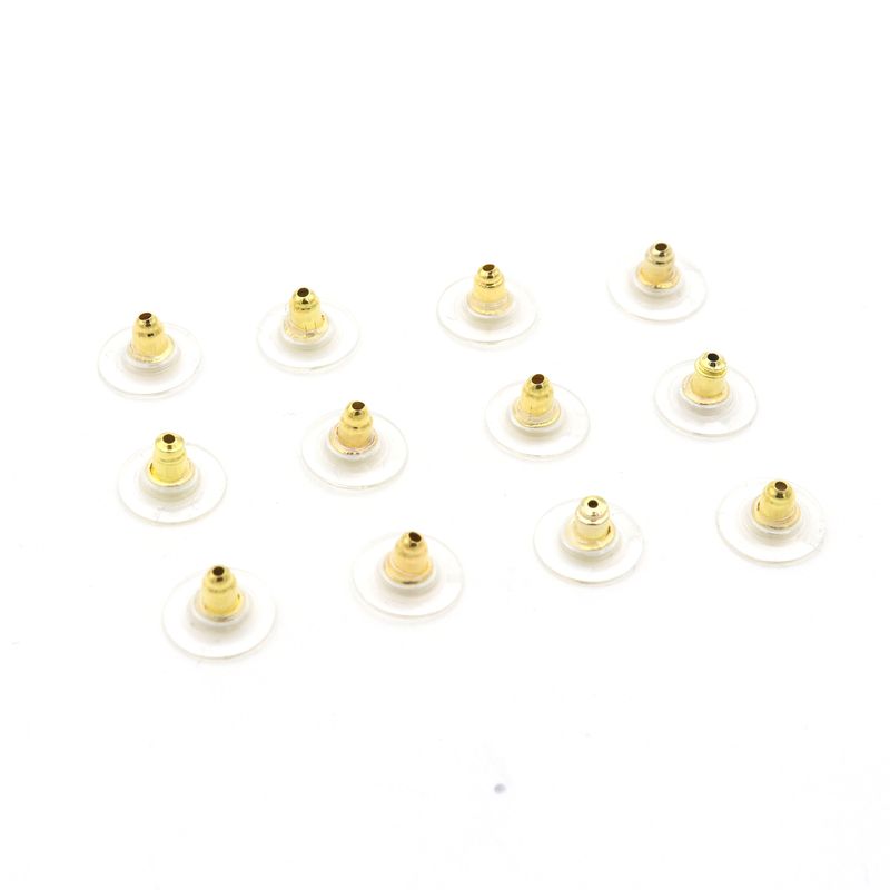 Gold-plate Silver Color DIY Craft Accessories Silicone Stud Earring Back Stoppers Ear Post Nuts For Jewelry Making Wholesale