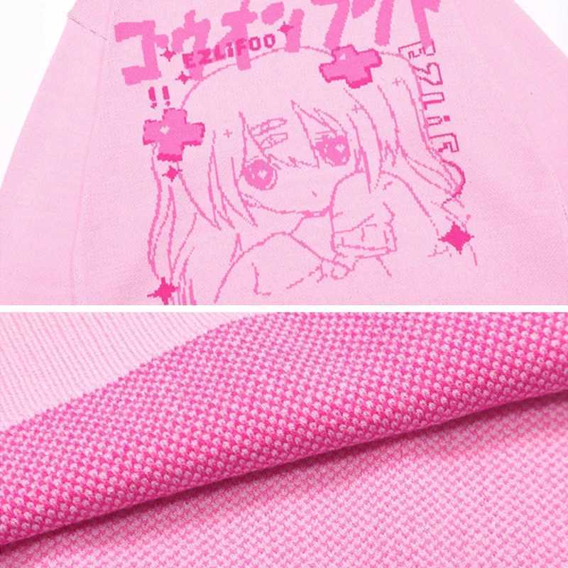 Men's Sweaters Anime Sweater Women Oversized Japanese Kawaii Jumper Autumn Cartoon Knitting Pullover Sweater Vintage Harajuku Sweatshirts Y240622