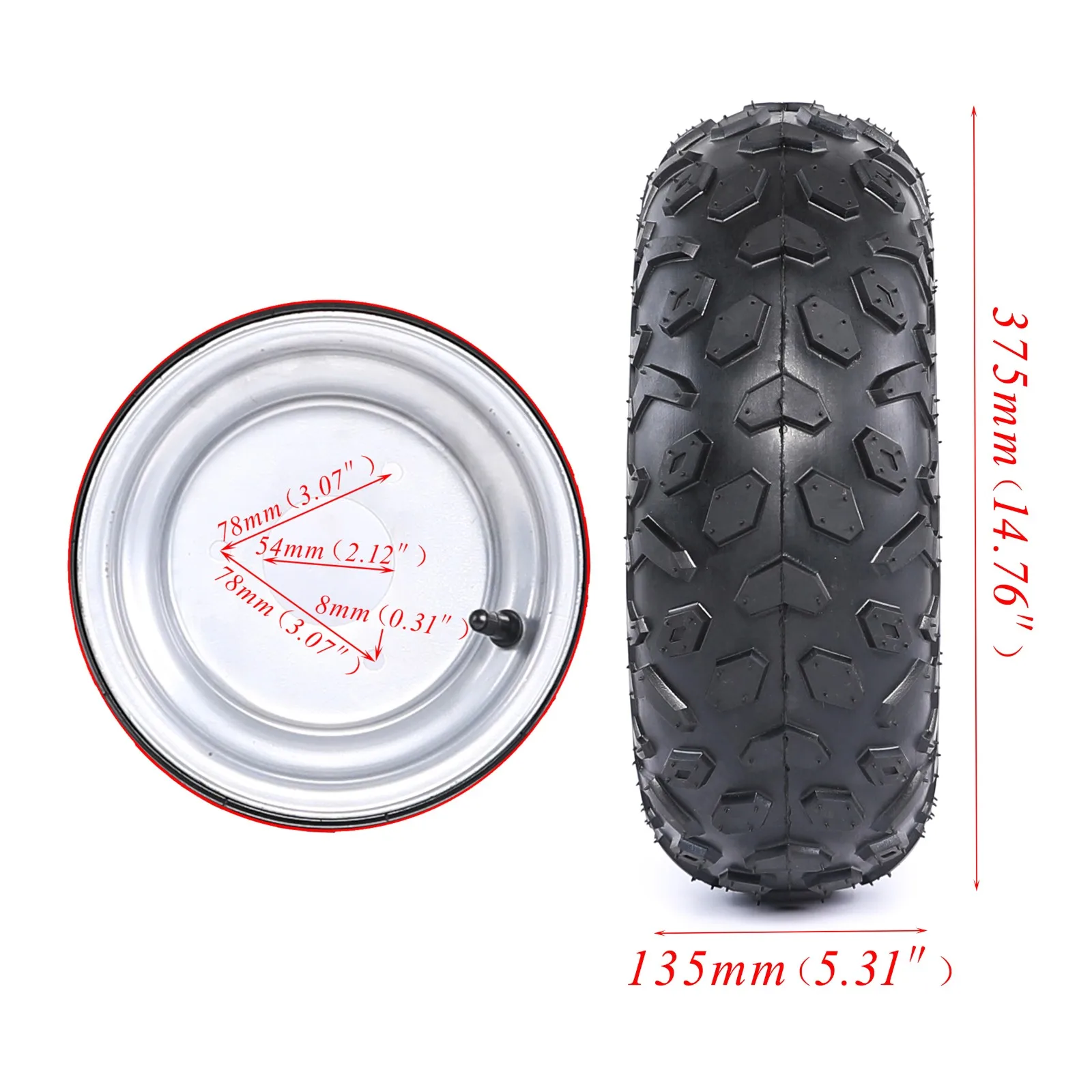 1pc Tire & Wheel Assembly 150cc 200 ATV Quad Go kart