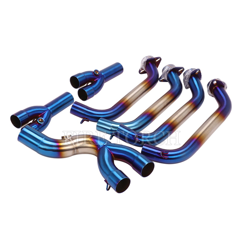 Slip On For Yamaha YZF R6 2017 2018 2019 2020 Motorcycle Exhaust System Escape Front Tube Link Pipe Connect Original Muffler