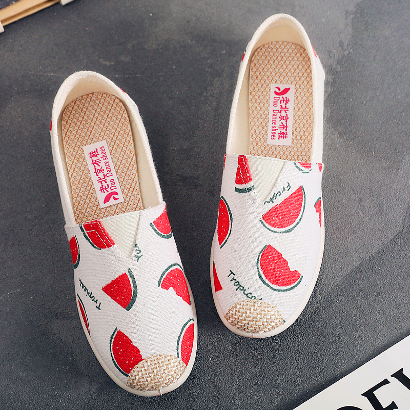 SIMLOVEYO 2021 New Sales Black Retro Vintage Lazy's Espadrilles Boat Shoes Flat for Female Unisex Larger Size Breathable 41