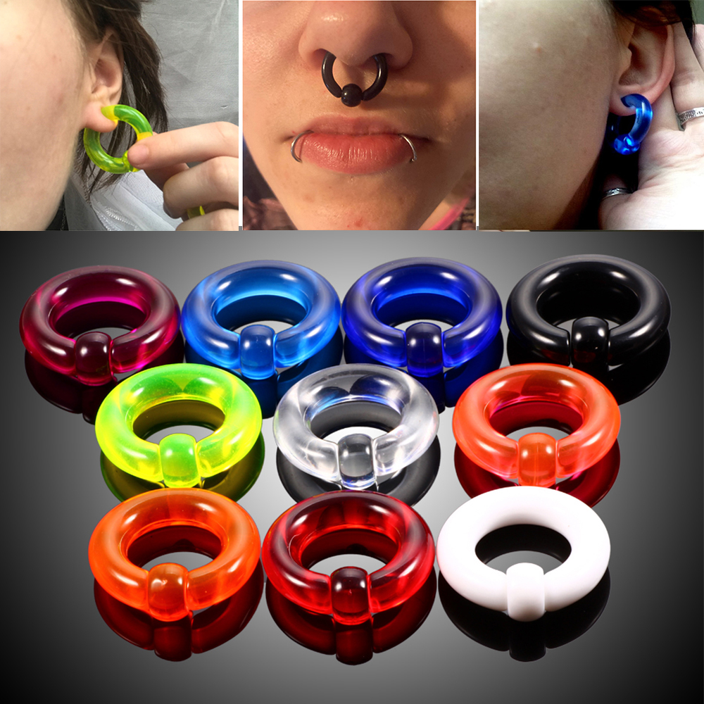 1 Pcs Acrylic BCR Giant Captive Bead Ring Big Large Size Ear Plug Expander Gauge Male Nose Septum Piercing Body Jewelry