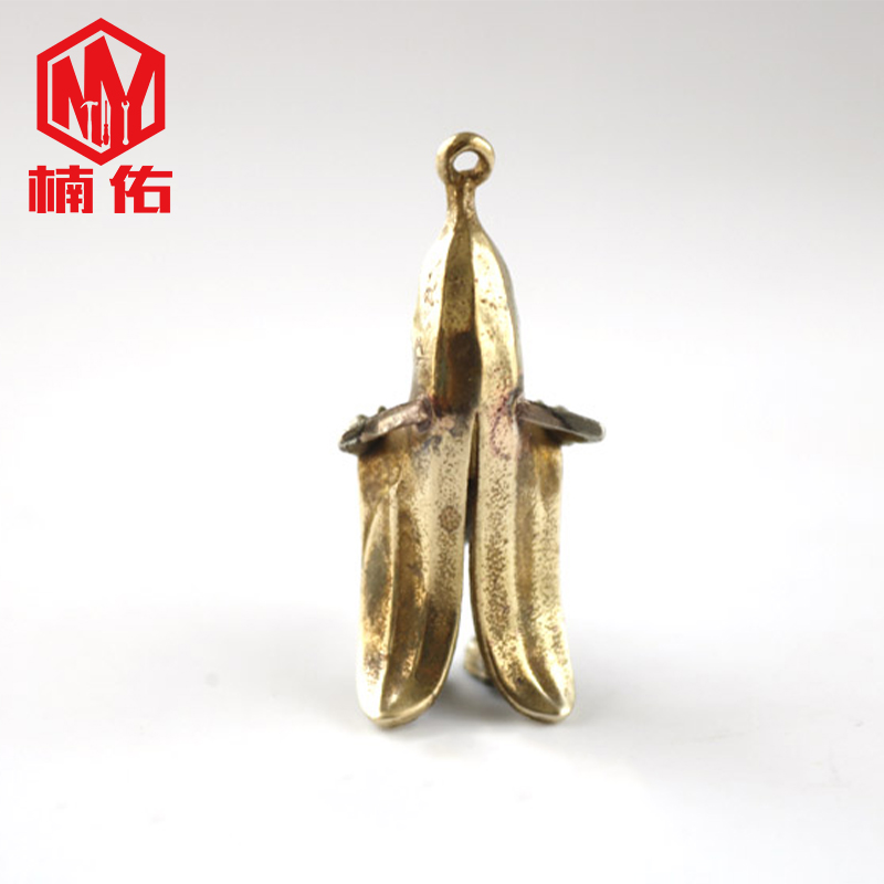1PC Spoof Banana Man Retro Brass Copper EDC Paracord Beads Lanyard Pendants Knife Beads Umbrella Rope Cord Beads Pendants