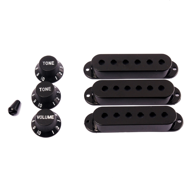 Guitar Pickup Cover 6 Hole Single Coil Tip Holder 2 Tone 1 Volume Knobs Set Pickup Cover Replacement Accessories