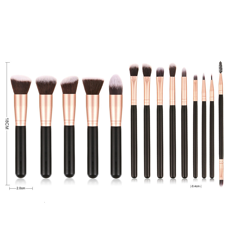 14pcs Makeup Brushes Set Foundation Concealer Powder Blusher Eyeliner Eyebrow Eyeshadow Lip Make Up Brush For Cosmetic Tool F624-27