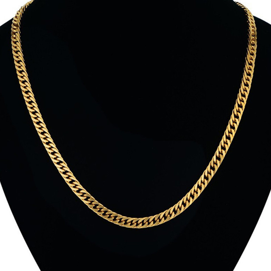 Men's 6.5mm Stainless Steel Black Silver Color Miami Cuban Link Necklace Long Women Bling Hip hop Jewelry Gold Chain 28"