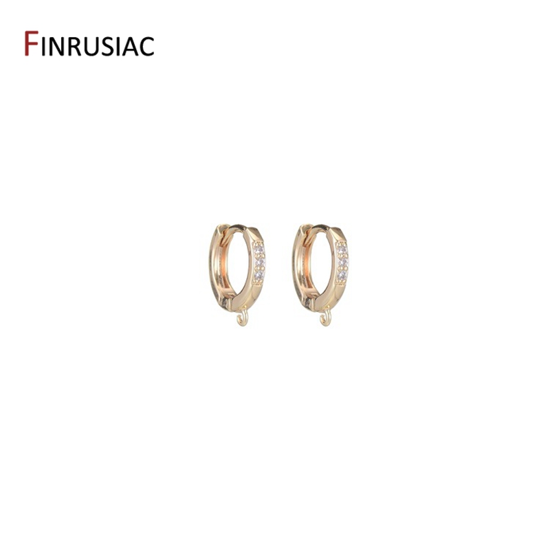 Earring Making Component 14k Gold Plated Round Earrings Hooks Hoop Earring Clasps Accessories DIY Jewellery Supplies Wholesale