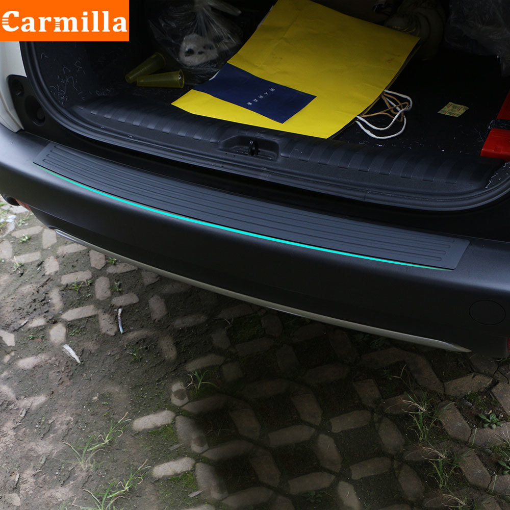Carmilla Car Trunk Door Sill Plate Protector Rear Bumper Guard Rubber Pad Trim Cover Strip for Ford Ecosport 2018-2020