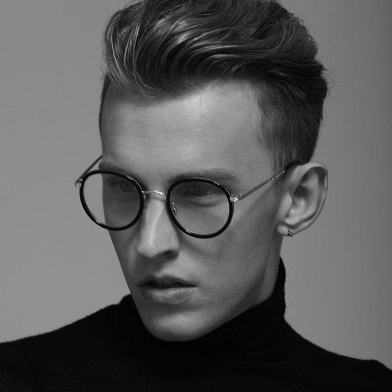 MIZHO New Designer Woman Glasses Optical Frames Vintage Metal Oval Korea Glasses Frame Men Clear lens Eyewear Black Eye Glasses