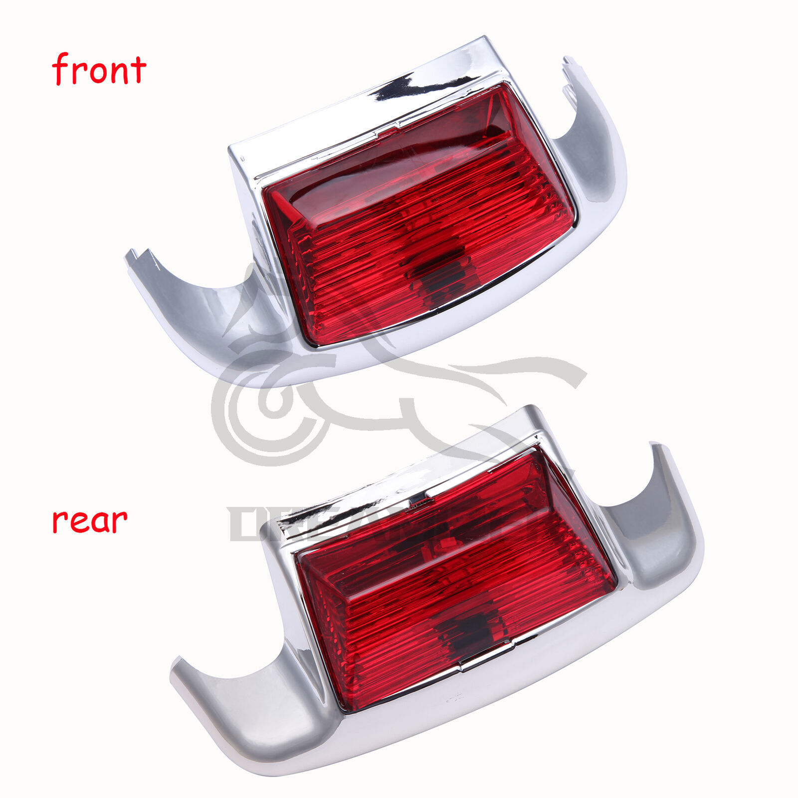 4color Motorcycle Lens Front Fender Tip Light Lamp Edge 5050LED Chrome For Harley FLSTC Heritage Softail Classic