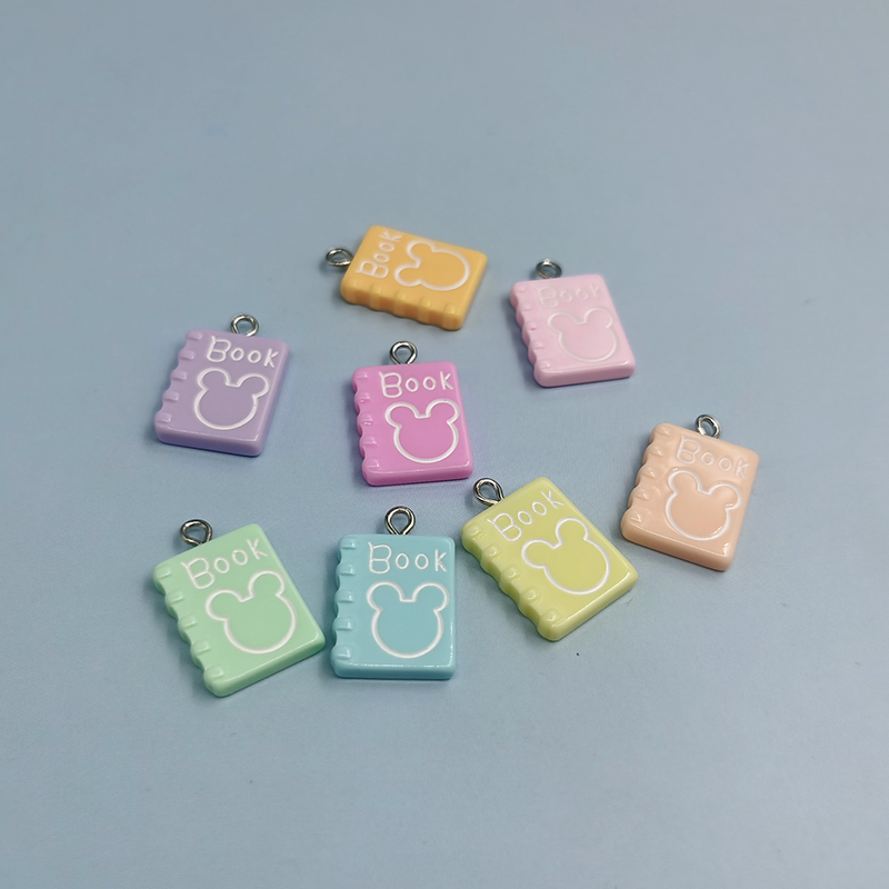 10pcs Kawaii Mini Book Resin Charms Flatback For Earring Bracelet Necklace Findings Cute Floating Pendant Jewelry Making C483