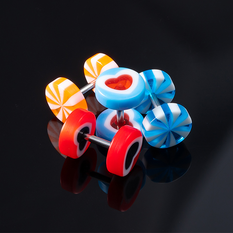 10pc Acrylic Ear Stud Fake Plug Tunnel Stretcher Taper Cheater Expander Cartilage Earring Gauges Piercing Women Body Jewelry 16G