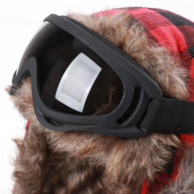 CAMOLAND Plaid Design Winter Bomber Hats Women Men Thermal Faux Berber Fleece Earflap Cap Russian Ushanka Hat With Goggles