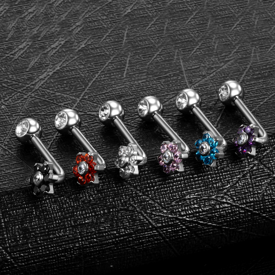 10Pcs ASTM-F136 Titanium Piercing Christina Vertical Hood Crystal Gem Sexy Intimate Piercing Lip Body Jewelry for Men Women