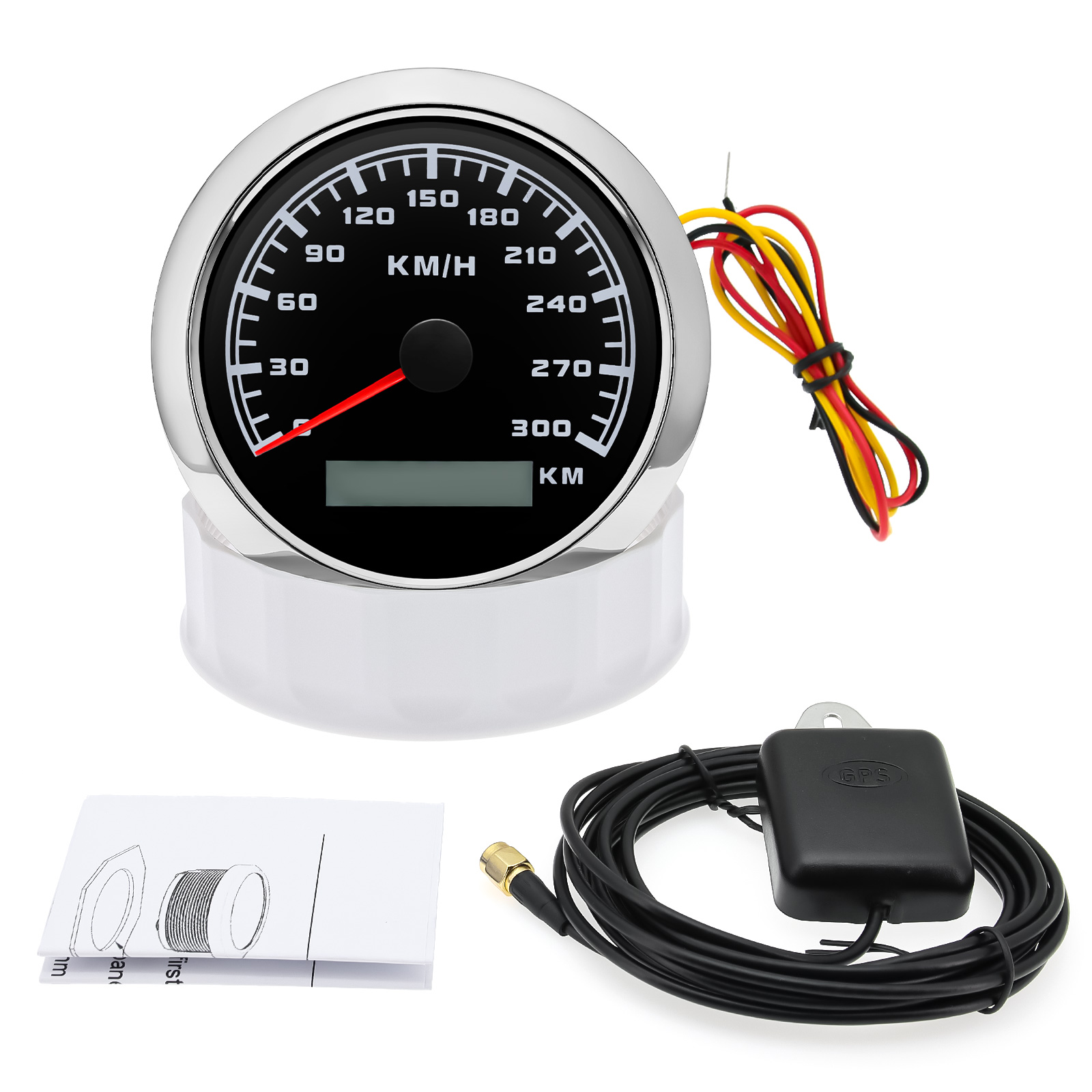 300KM/H 85MM GPS Speedometer Waterproof 7 Color Backlight Odometer Speed Gauge GPS Antenna For Mairne Yacht Boat Car Accessories