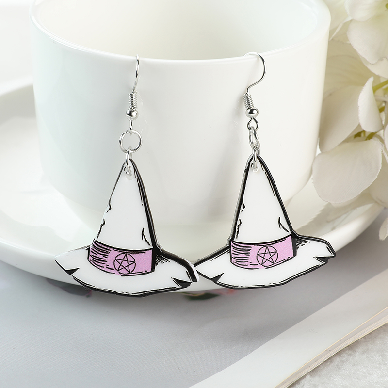 1Pair Halloween Drop Earrings Punk Witches Crafts Tarot Card Ouija Planchette Jewlery Flatback Acrylic Holiday Gifts