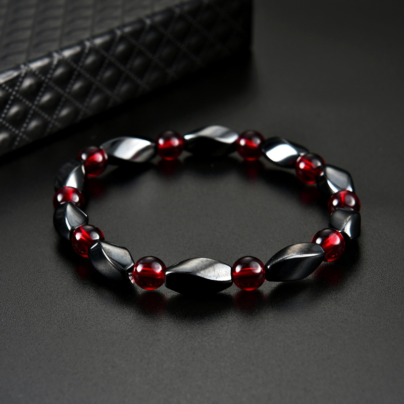 New Magnetic Bracelet Hematite Stone Therapy Health Care Hematite Beads Bangle Magnet Men Elegant Charm Bracelets for Women