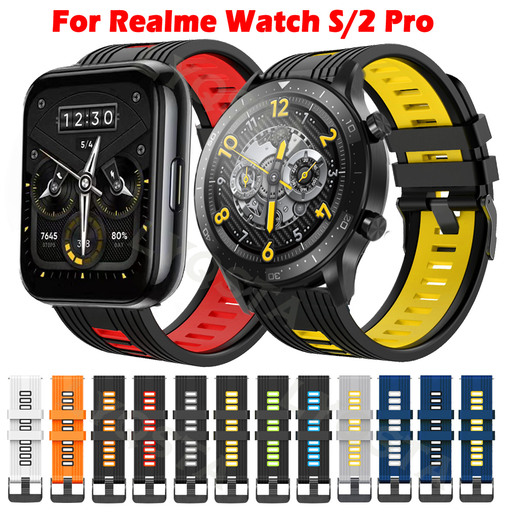 New 22mm High Quality Silicone Replaceable Straps For Realme Watch S/2/2 Pro Colorful Wristband Bracelet Watchbands Band Correa