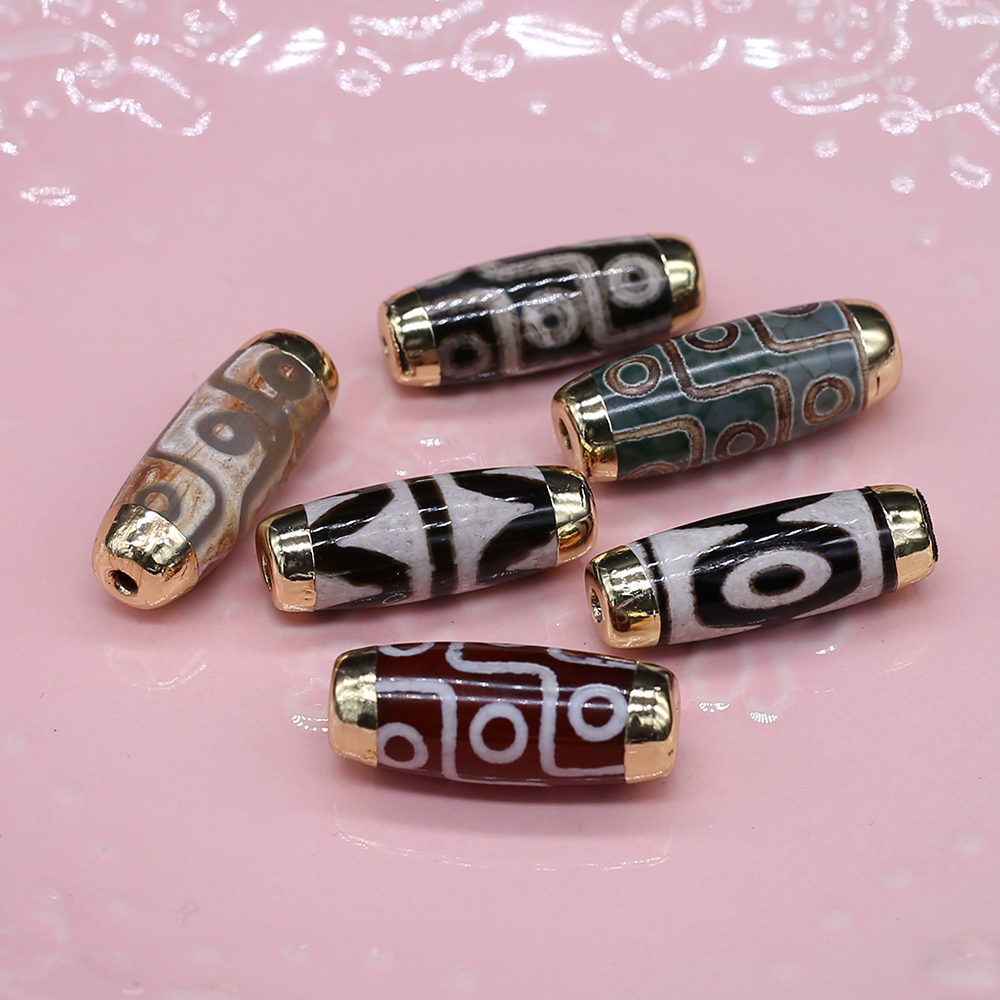 2Pcs Energy Natural Stone Pendant Cylindrical Tianzhu Beads For Jewelry Making DIY Necklace Bracelet Yoga Dzi Gift Accessory