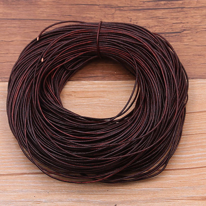 5 Meters/Lot 1.5-3mm 2021 New 10 Color Genuine Cow Leather Round Thong Cord DIY Bracelet Findings Rope String For Jewelry Making
