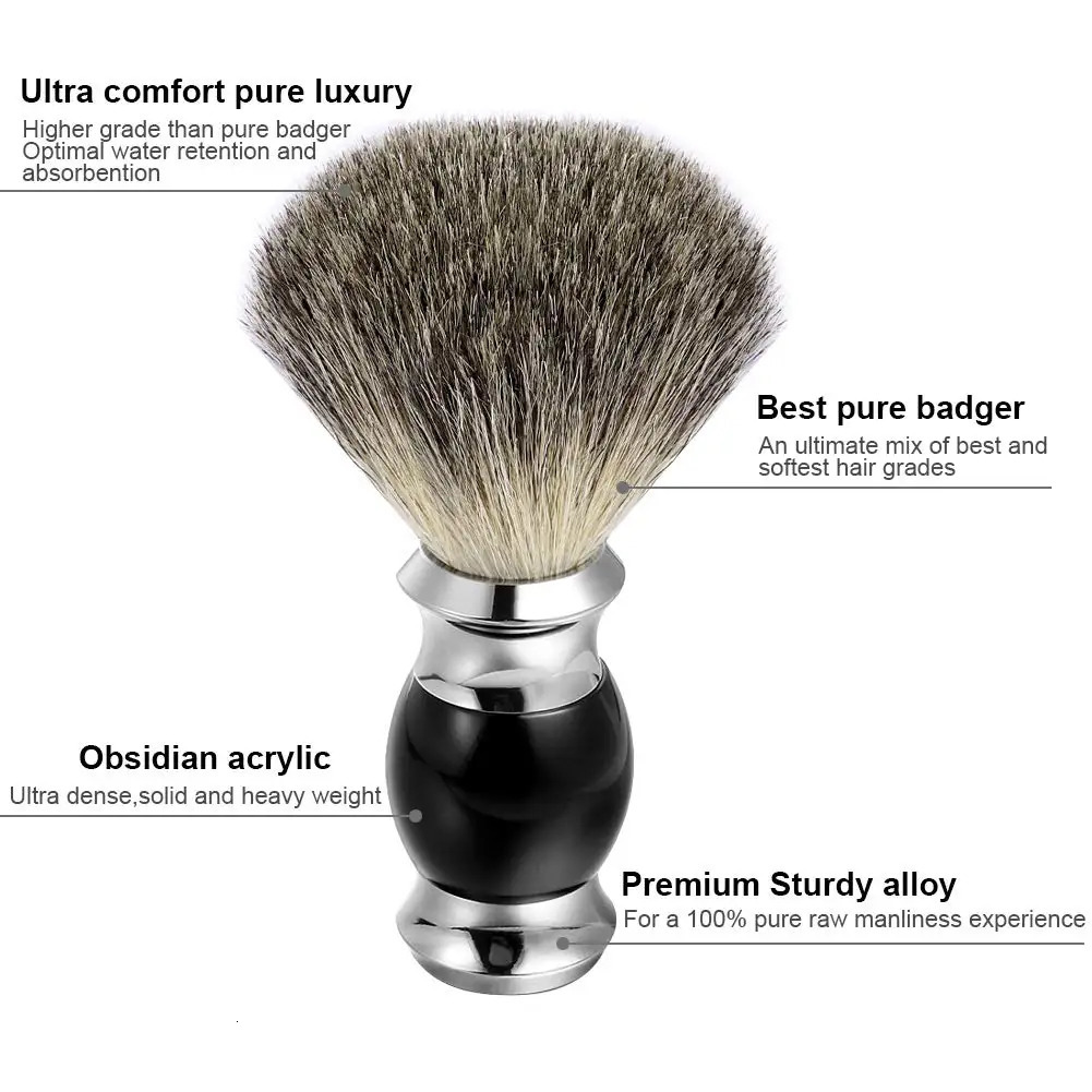 Shaving Set Shaving Stand Soap Bowl Double Edge Safety Razorand 70% Badger Hair 30% Wool Brush - Perfect Gift for Men 240624