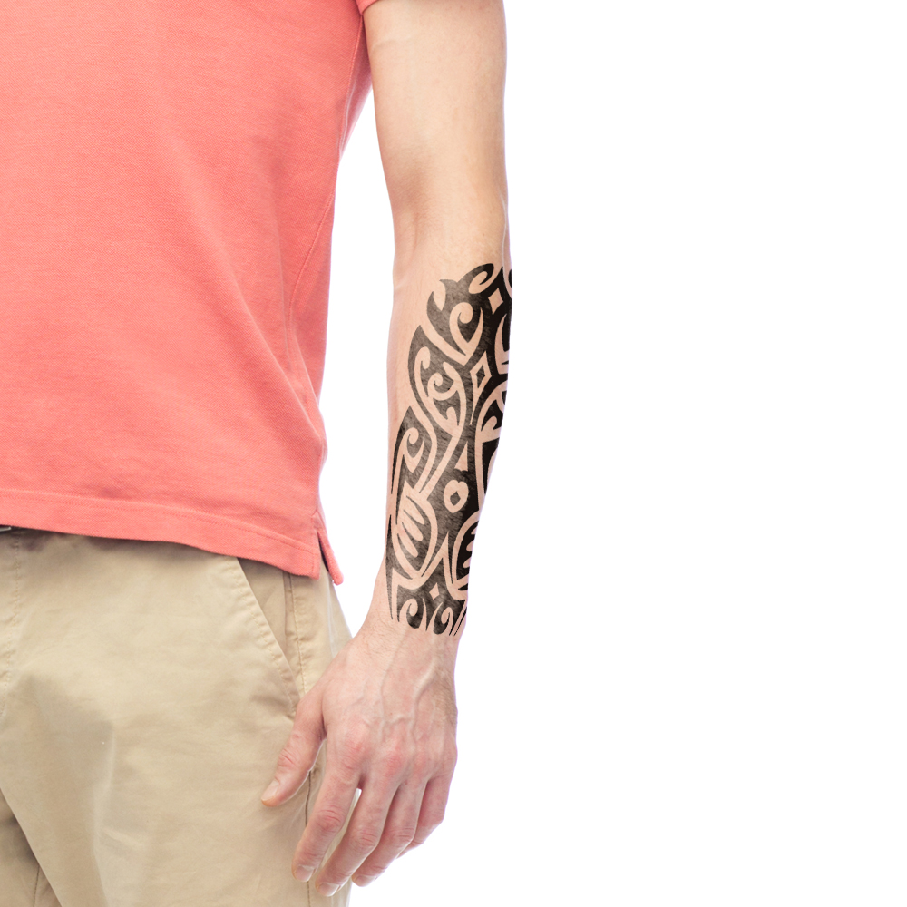20Pcs/Set,Waterproof Temporary Fake Tattoos Stickers,Water Transfer Decals,Black Totem Wolf,Cool Sexy Body Art for Man Women Arm