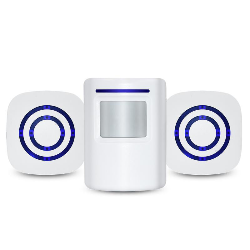 None 110V-240V Wireless Doorbell PIR Infrared Sensor Motion Detector Entry Door Bell Alarm W/ Receiver & Transmitter EU/US Plug
