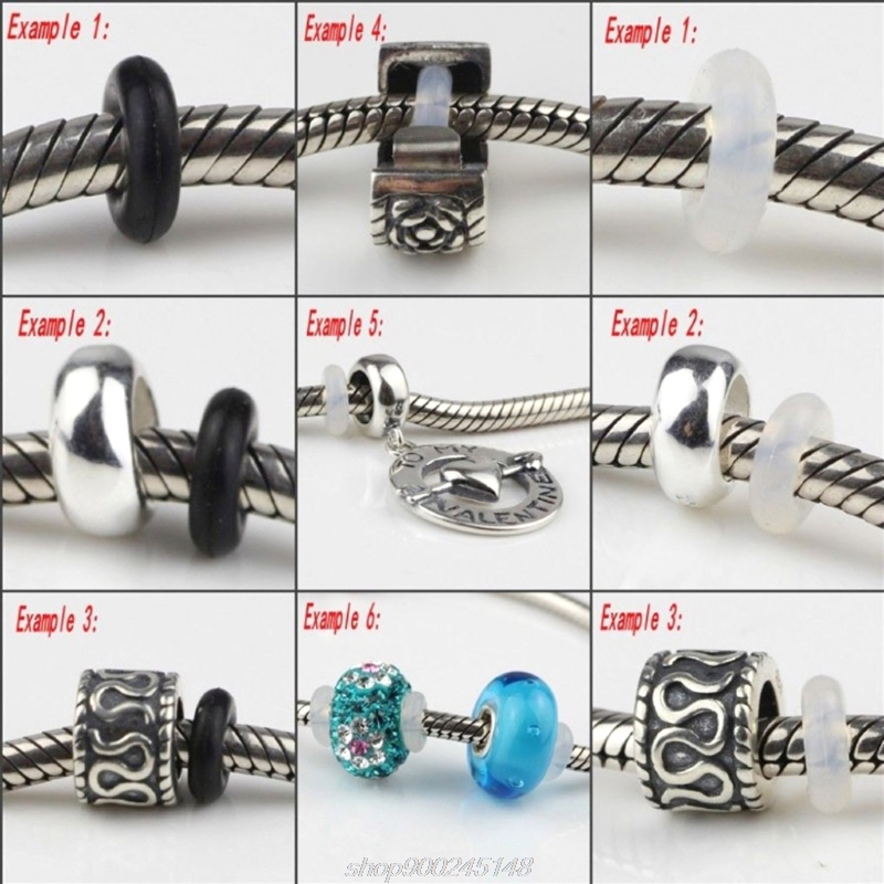 100Pcs Silicone Rubber Stoppers Ring Bead Charms Bracelets Compatible for Use Alone or with Clip Lock Spacer M10 21 Dropship