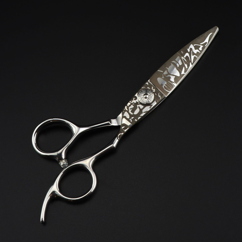 Professional JP 440c steel 6 '' Damascus stripe cut hair scissors haircut barber makas hair cutting shears hairdressing scissors