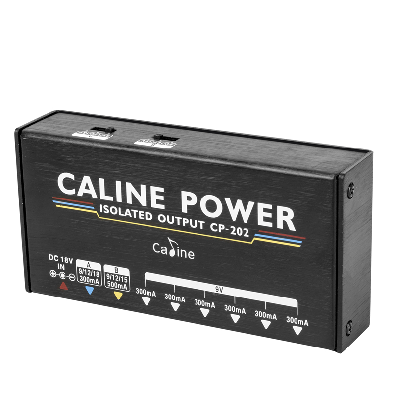Caline CP-202 Truly Isolated Power Supply 36W 8 Outputs for 9V/12V/15V/18V Guitar Effect Pedal with Adapter and 10 Cables