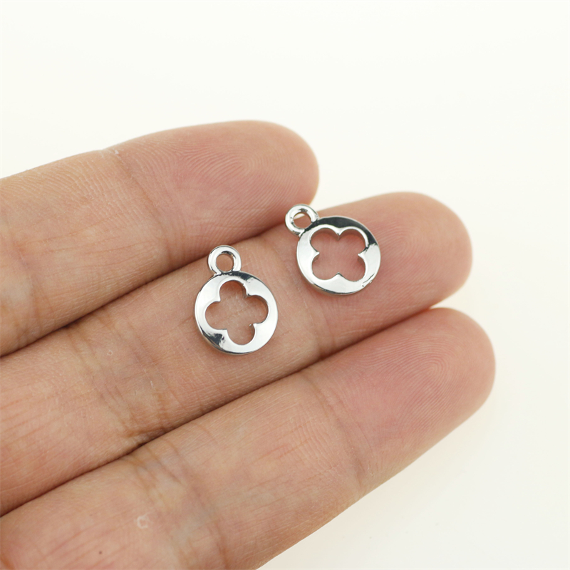 20pcs 10*13mm Four Leaf Clover Coin Zinc Alloy Necklace,Earring Bracelet Jewelry DIY Handmade 3 colors
