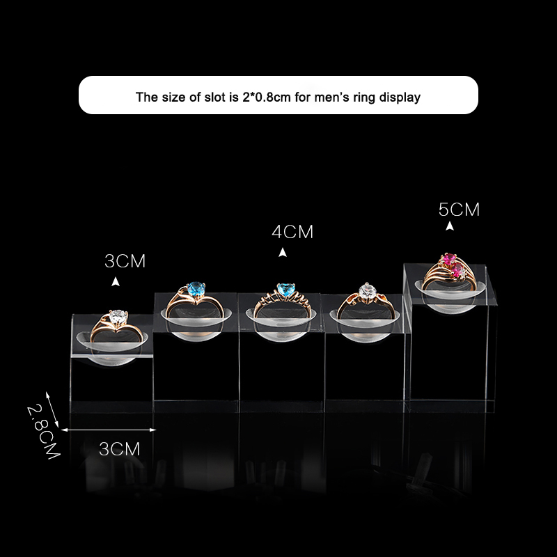 Acrylic rings display stand for ring holder jewellery jewelry organizer stands holders set case for lady's men's rings display
