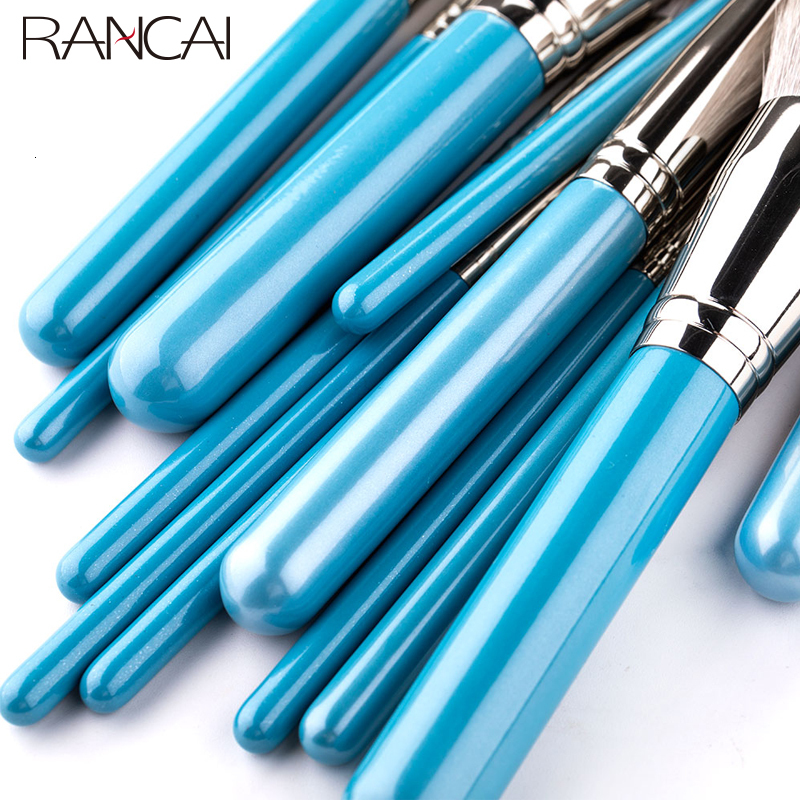 Brushes Set 13pcs with Leather Bag Foundation Powder Blush Eyeshadow Eyebrow Brush Soft Hair Cosmetic Makeup Tool F624-25